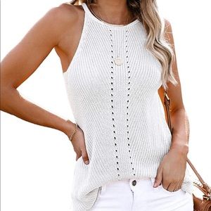 White Summer Tank Sweater